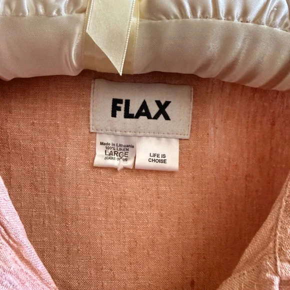 Flax Linen Best Blouse in Blush Pink Sz L - Picture 2 of 4